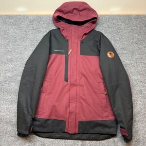 Obermeyer Grommet Ski Jacket Mens Medium Red Black Waterproof Hooded Coat